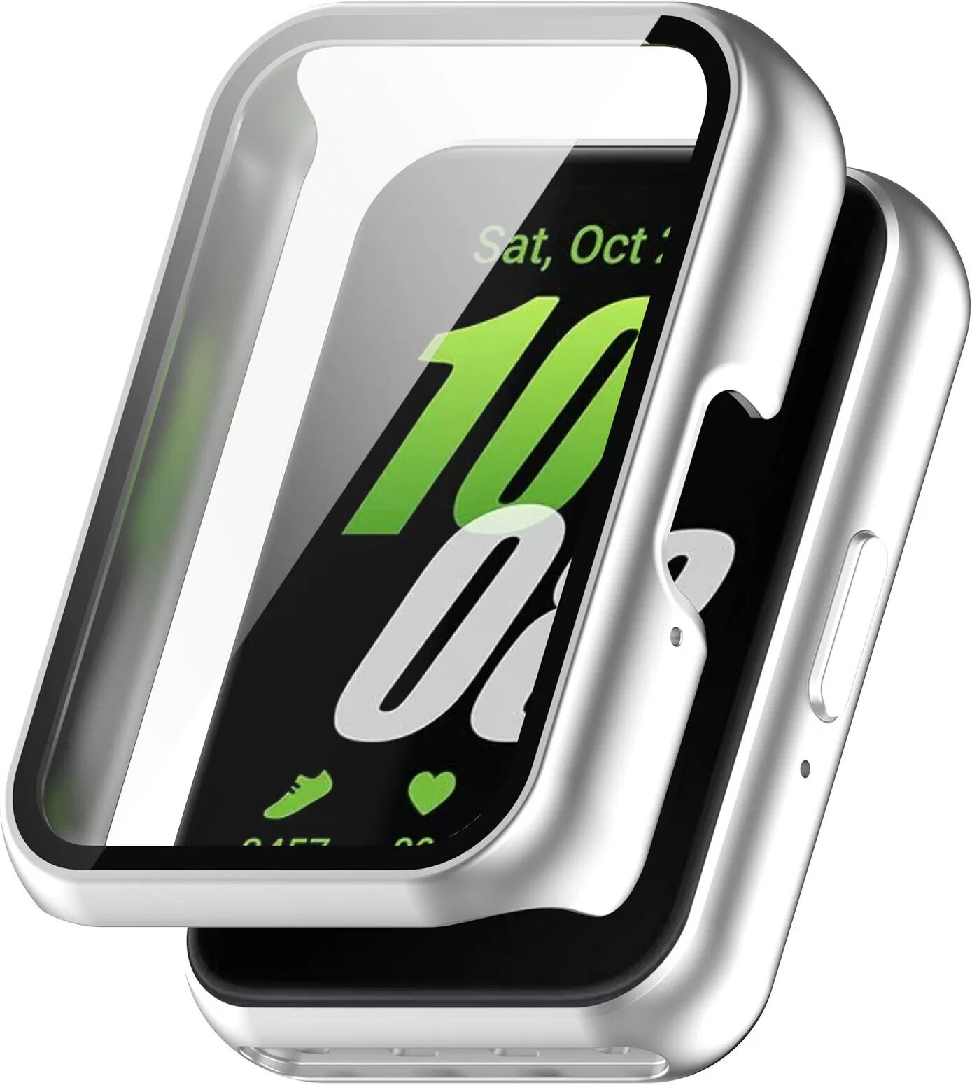 INF Abdeckung mit Displayschutzfolie aus gehärtetem Glas für Samsung Galaxy Fit 3 (SM-R390) Silber
