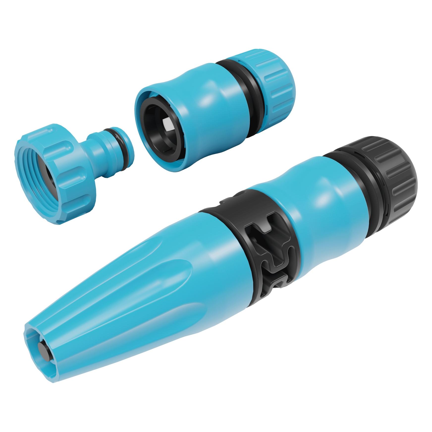 MGA Cellfast BASIC Schlauchset Schaluch 20m 1/2 Zoll Wandhalter Kopplung Spritze Gartenschlauch (20 m, 12.50 mm) (10-450)