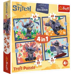 4-in-1 Puzzle – Urlaub auf Hawaii – Disney Stitch Trefl 34666