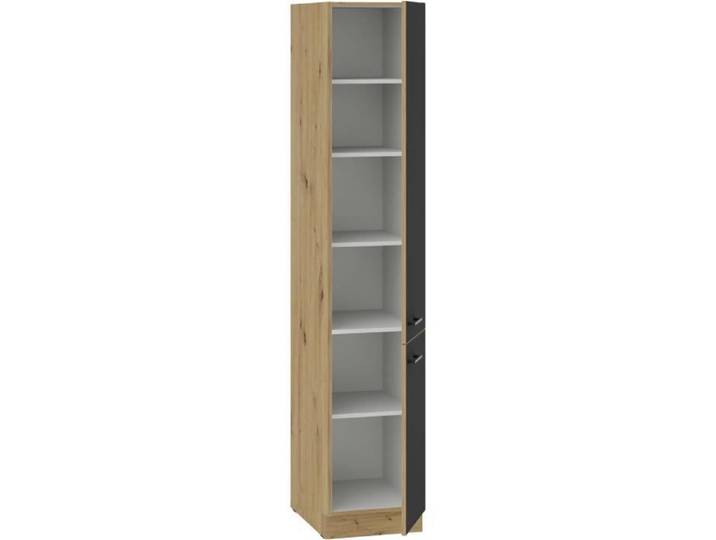 Colonne - MODENA - 40 cm - 2 portes - Chêne Artisan et noir mat - CUISINIER