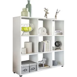 Modernes Bücherregal, 8 Fächer, kratzfeste Oberfläche, Raumteiler-Funktion. 108x29x104 cm | Kadima Design