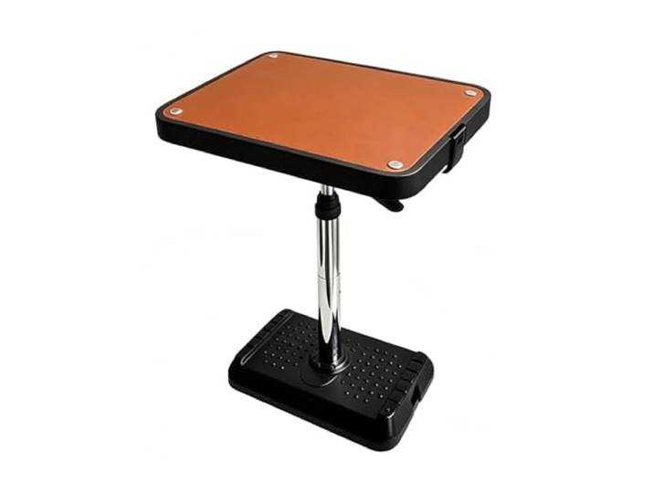 Robuster Wohnmobil-Tisch mit verstellbarer Höhe und 360-Grad-Drehung for Autositz, Wohnmobil, Essecke, Reisenutzung(Orange)