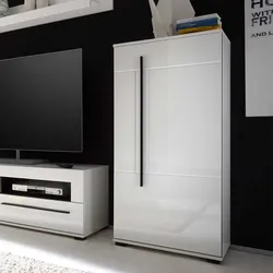 Seitenschrank in Hochglanz Weiß 60 cm