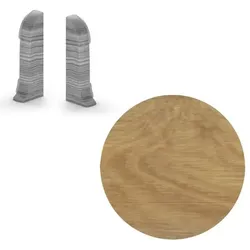 Endstück für Sockelleiste Naturel Eiche gallisch, PVC Länge 0,5 cm, Kantenhöhe 56 mm, NATNGTK51