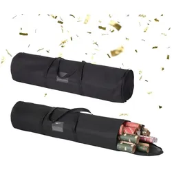 Relaxdays Geschenkpapier Aufbewahrung 2er Set Schwarz