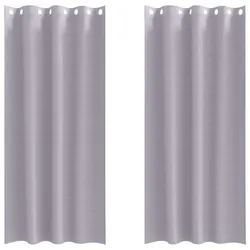 vidaXL Verdunkelungs-Vorhänge mit Ringen 2 pcs Metallic Grau