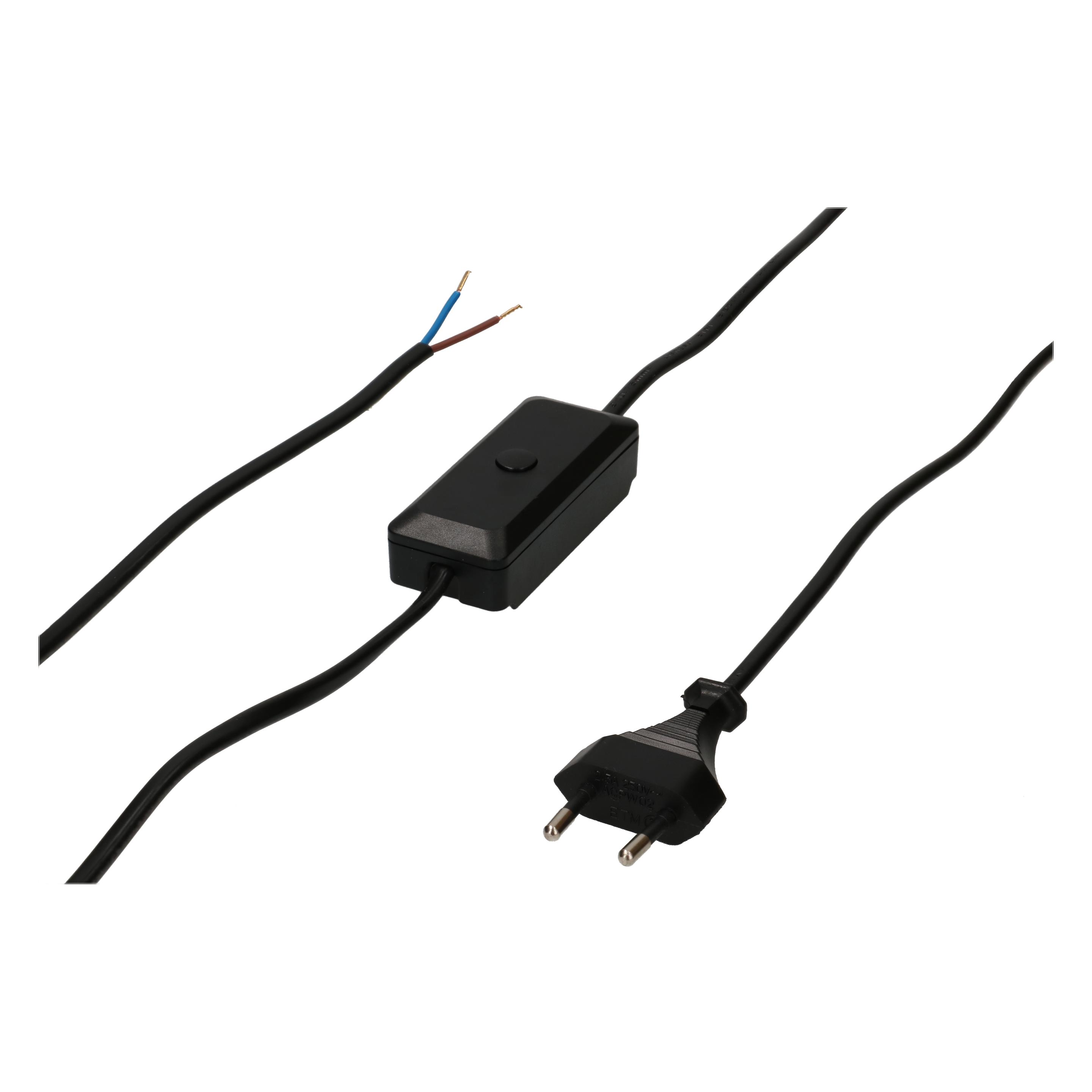 Max Hauri TDLF-Netzkabel H03VVH2-F2X0.75 Typ 26 mit universal Schnurdimmer (2 m) (166221)