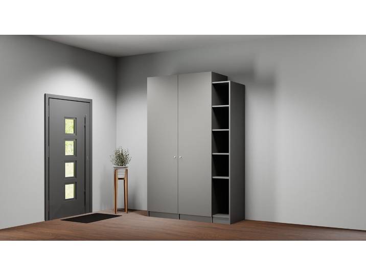 Asymmetrischer Kleiderschrank Premium Dekore Basaltgrau