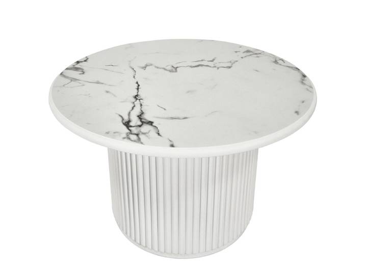 Couchtisch Rund Easy Marmoroptik Weiß ø80 cm