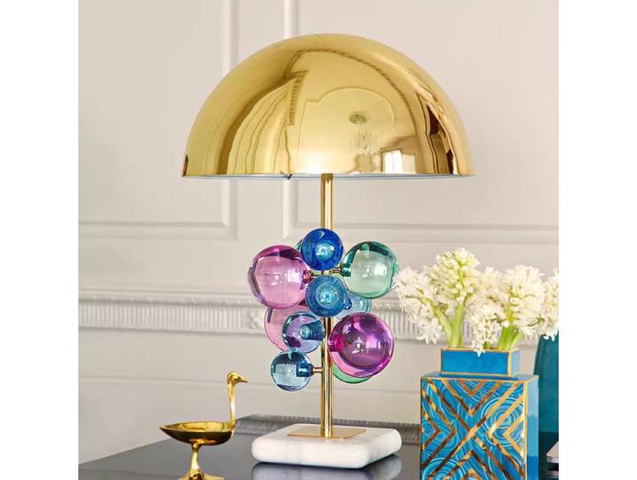 Lampes de bureau en cristal de couleur créative postmoderne pour chambre modèle maison Villa salon étude lumière lampadaire de luxe décor à la maison