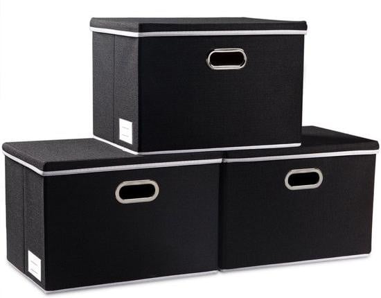 Zwarte plastic opbergcontainer