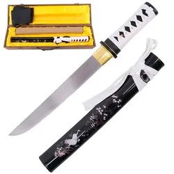 Tanto mit Blumen und Kranich Details