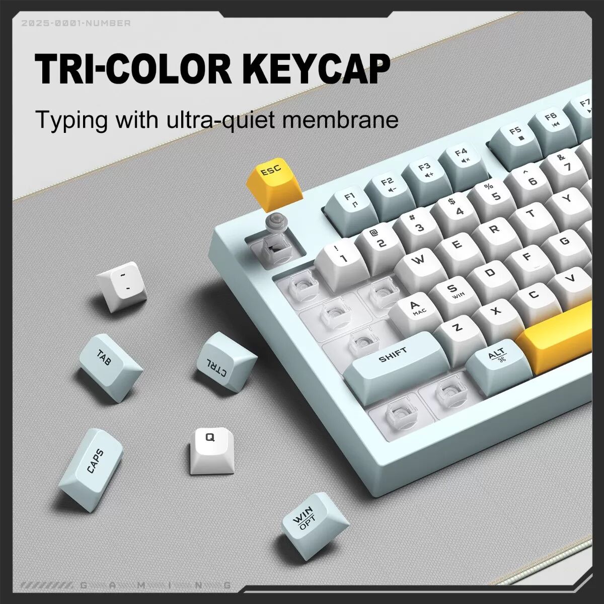 INF Kabellose Tastatur 2.4G + Bluetooth + Kabelgebunden — 94-Tasten kompakte Membran-Tastatur, 15 Beleuchtungsmodi, 2000amh