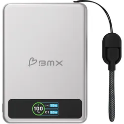 BMX B939-05-SI - Powerbank, Solid-State, Feststoff, 5000 mAh, MagSafe, silber