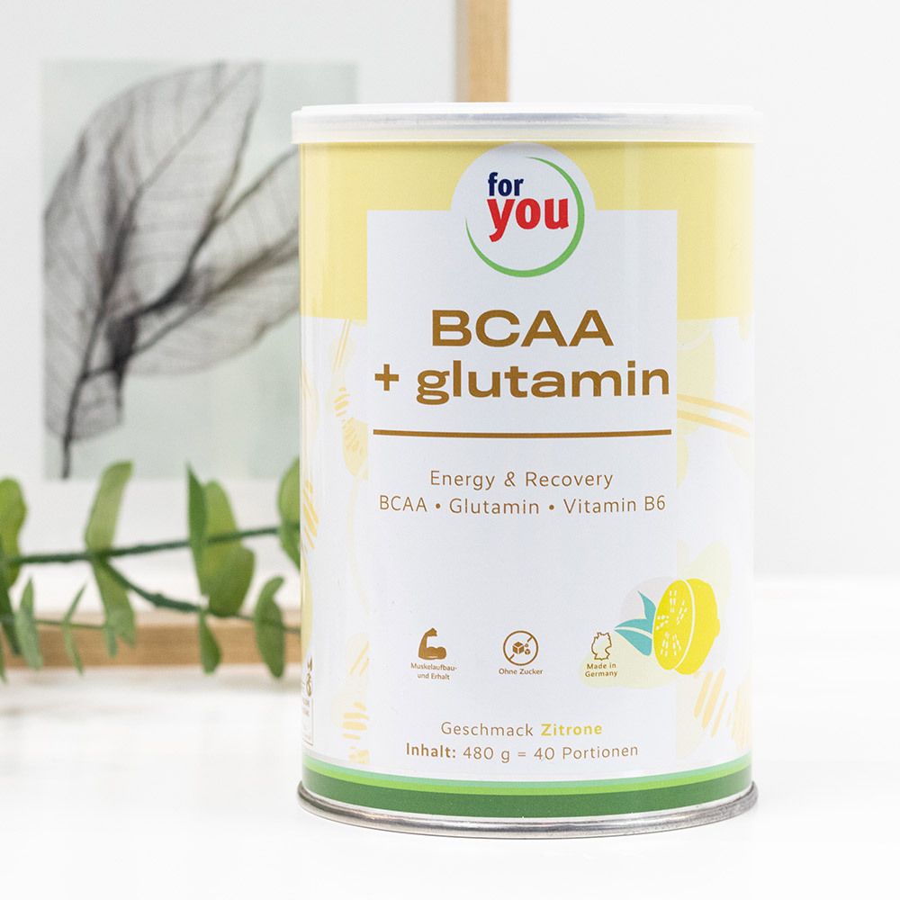 FOR YOU BCAA+glutamin Energy & Recovery Zitrone 480 g Pulver