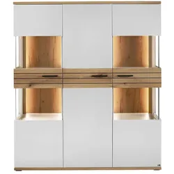 set one by Musterring Vitrine Quincy Dekor Lichtgrau