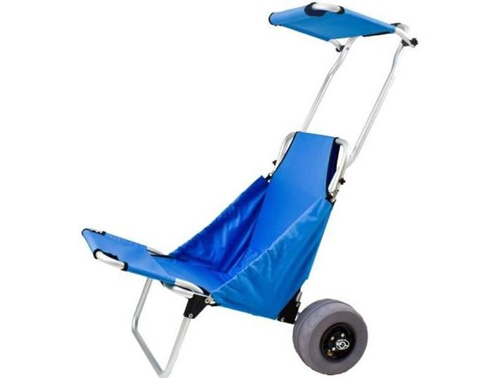 Chariot siège de plage roues gonflables spéciales sable