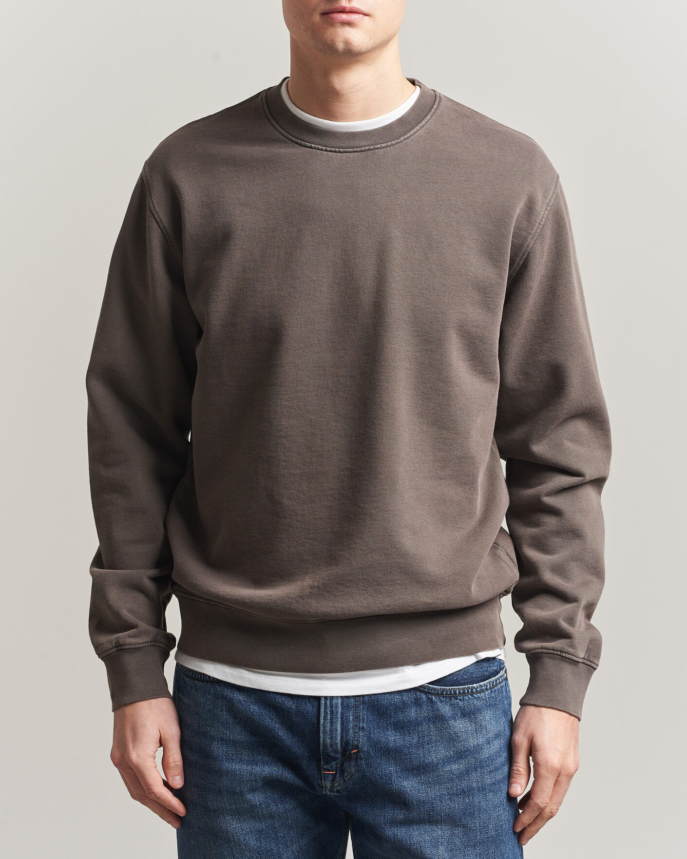 Colorful Standard Classic Organic Crew Neck Sweat Fade Mud men L Brun