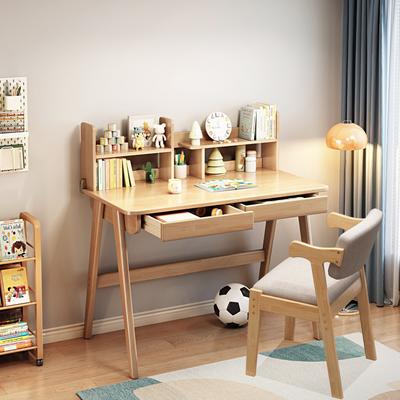 BALANBO Kids Desk and Chair Set with Hutch, Wooden Study Desk for Bedroom