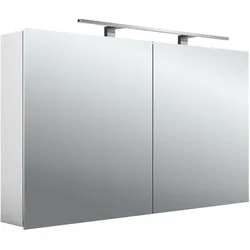 emco mee LED-Lichtspiegelschrank, aluminium, 2 Türen, Aufputzmodell, LED-Leuchte, 1200mm, 949805053