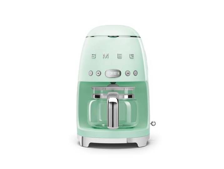 Smeg, DCF02PGEU, Filter -Kaffeemaschine, Aroma und Autostart -Funktion, Glaskaraffe bis 12 Tassen, 2 Intensitätsniveaus, Warmhaltefunktion, 1050W, Pastellgrün