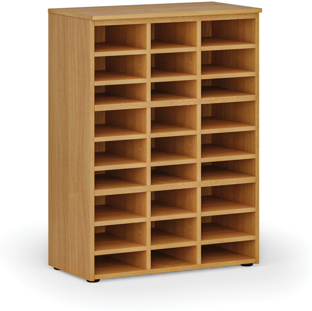 B2B Partner Sortierregal PRIMO WOOD, 800 x 420 x 1087 mm, 27 Fächer, Buche