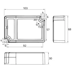 Rutec Projekt LED Panel-Vorschaltgerät, IP20, stromkonstant, Dip-Switch 600-1100mA, max. 42W, DALI/DALI-2 dimmbar RUP-PBZ103