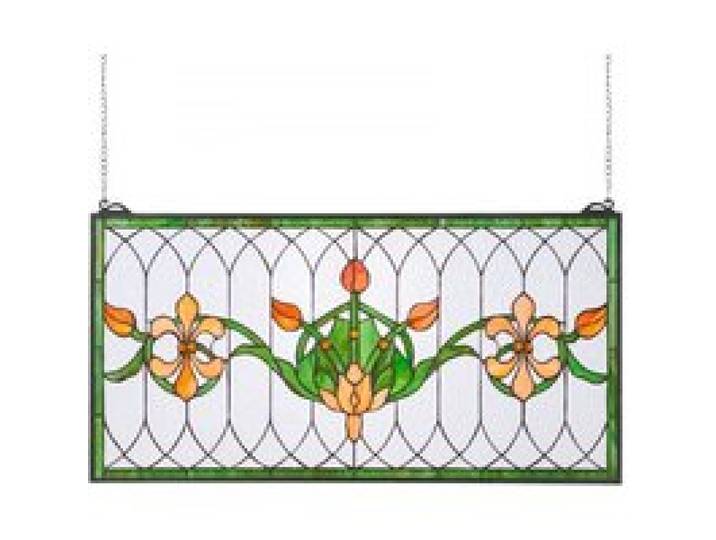 VEVOR Attrape-soleil Vitrail 81x43,3 cm, Vitrail Suspendu avec Chaîne, Style Tiffany, Rectangle Horizontal, Artisanat Traditionnel Vintage pour la Décoration de la Cuisine et de la Maison Fenêtre