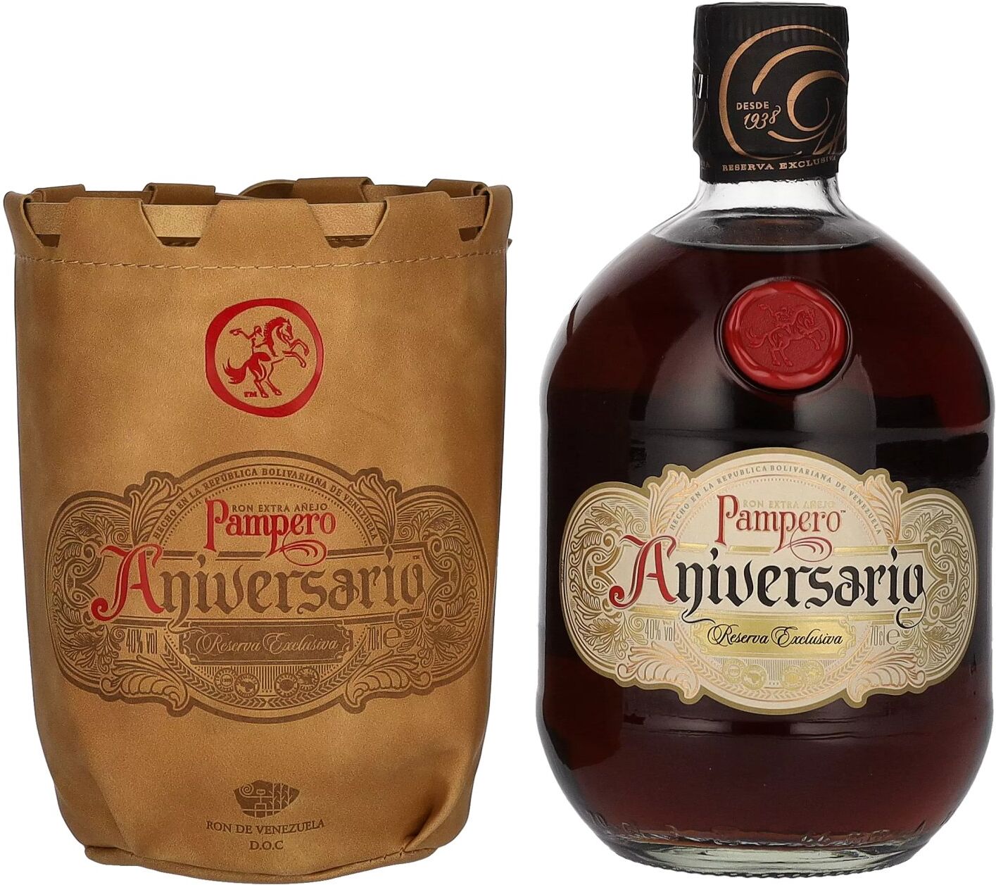 Ron Pampero Pampero Aniversario Reserva Exclusiva Ron Extra Añejo 40% Vol. 0,7l in Ledertasche