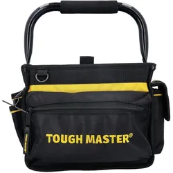 Tough Master, Werkzeugkoffer, Werkzeugtasche, 30 x 30 x 22 cm, Robuste offene Tragetasche, 19 Taschen, mit Bohrhalte