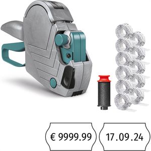 METO Preisauszeichner Basic S 822 Starter Kit, 1-zeilig, 8-stellig, 10 Stück 22 x 12 mm Etiketten