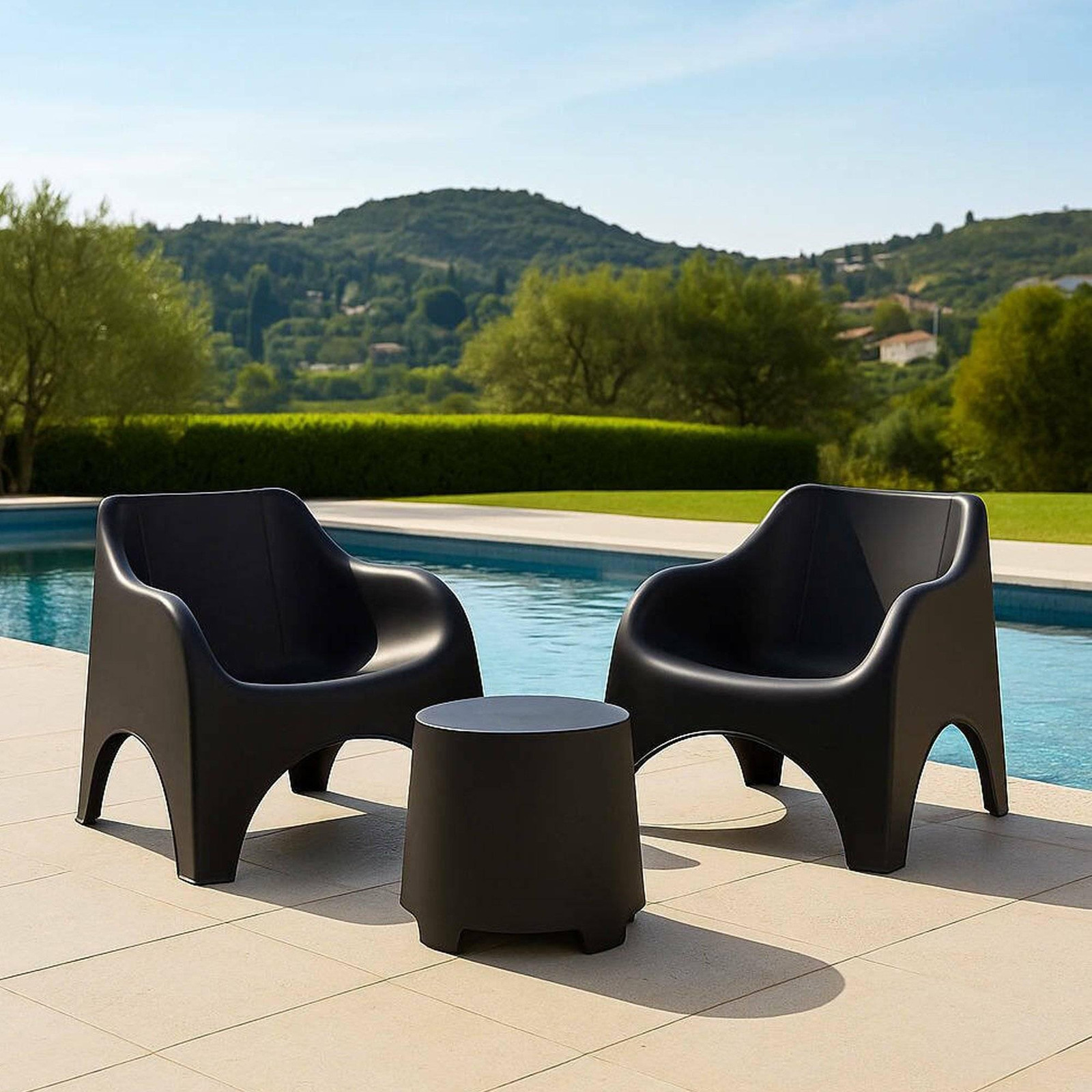 Dmora Patio Set Italy, Zwart Antraciet