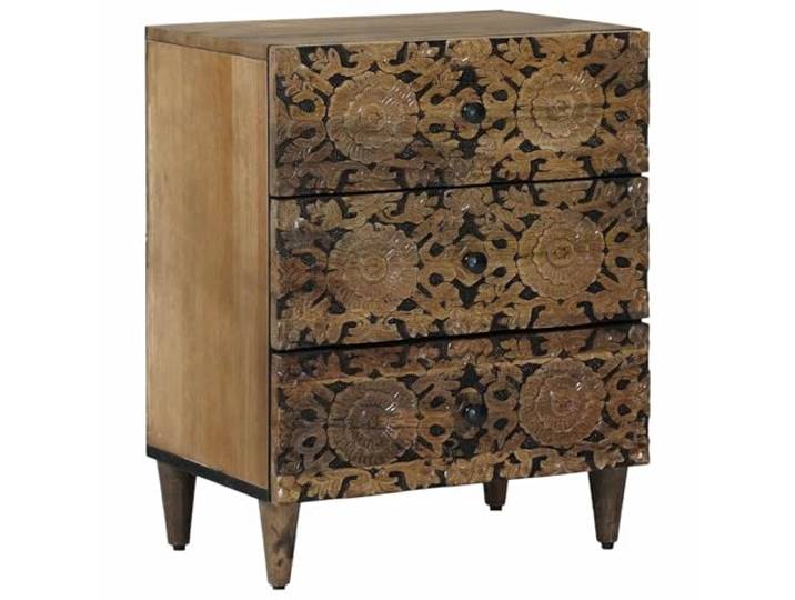 YUTAASU Bettkasten Braun 50 x 33 x 60 cm Massivholz Mango Handgefertigt, Natürliche Maserung, Vielseitig Als Nachttisch Oder Wohnzimmer, Pflegeleicht