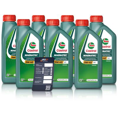 Castrol 7x 1 L Magnatec 5W-40 DPF + Ölwechsel-Anhänger [Hersteller-Nr. 15F90C]