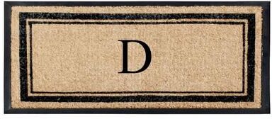 A1 Home Collections Natural Coir and Non Slip Rubber Front Door Mat Thin Profile Large Monogrammed Doormat