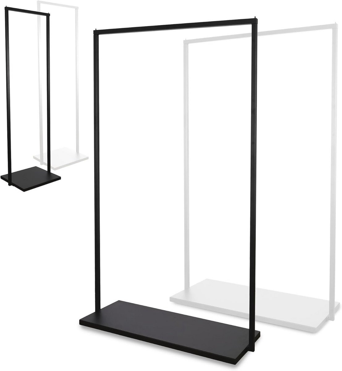 BASE Vrijstaand kledingrek van stevig metaal - Zwart - Breedte: 100 cm