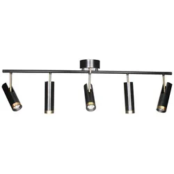 By Rydens Puls Bar Spotlight 5-fl matt schwarz Deckenleuchte