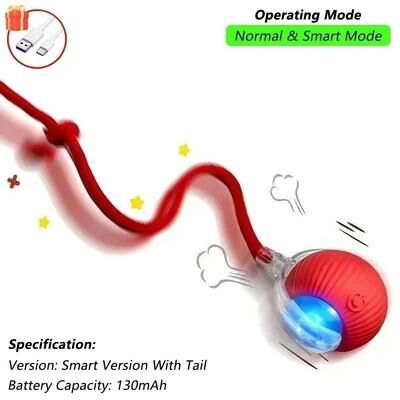 Uplifted Finds Automatic Rolling Ball With Tail red