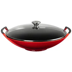 Le Creuset Gusseisen Wok 36 cm kirschrot, Pfanne + Kochtopf, Rot