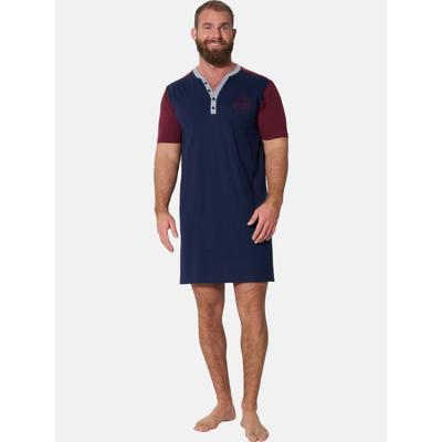 Pyjama JAN VANDERSTORM "Nachthemd SIRIK", Herren, Gr. 3XL, blau (dunkelblau), Obermaterial: 100% Baumwolle CO., Homewear-Sets Pyjama