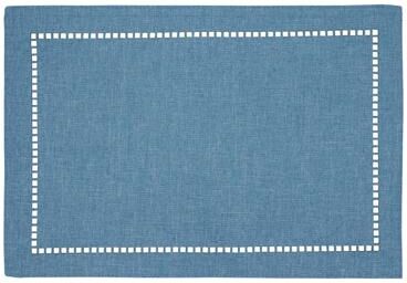 Saro Lifestyle Table Placemats With Laser-Cut Hemstitch Design (Set of 4)