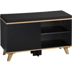 Schuhschrank mit Sitzkissen, schwarz