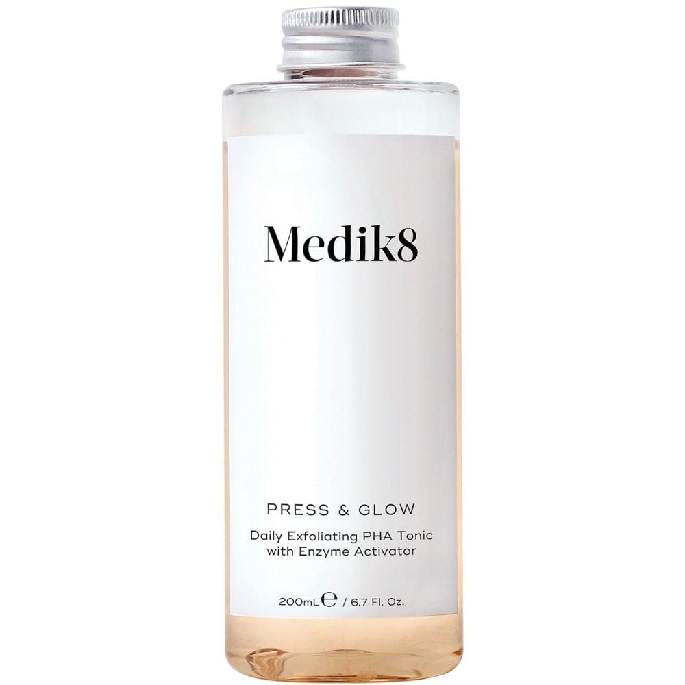 Medik8 Press & Glow Daily Exfoliating Tonic with Enzyme Activator 200mL Refill