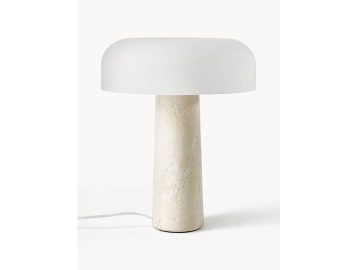 Lampe à poser avec pied en travertin Carla