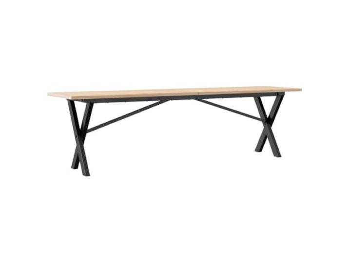 Couchtisch X-Gestell 160x40x45 cm Massivholz Kiefer & Stahl Wohnzimmertisch, Sofatisch, Kiefernholz, Stahlgestell, X-Form, 160x40x45 cm