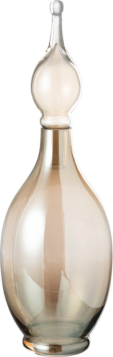 J-Line Decoratievaas met Stop Flesje Joey - Glas - Beige - Large