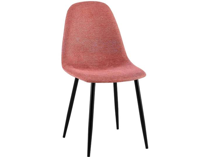 CLP Esszimmerstuhl Napier gepolstert mit Rückenlehne orange Material Stoff