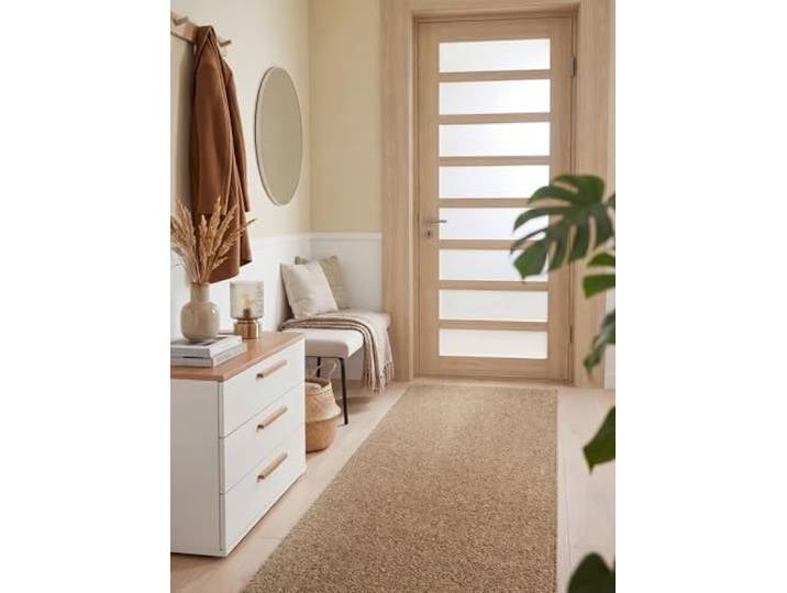 Elle Decoration Rocco - Weicher Schlingen Läufer, Maschinen Waschbar, Woll Optik, Natürlicher Look, Modern, Skandi Look für Wohnzimmer, Esszimmer, Schlafzimmer, Flur - Karamell, 80x240cm