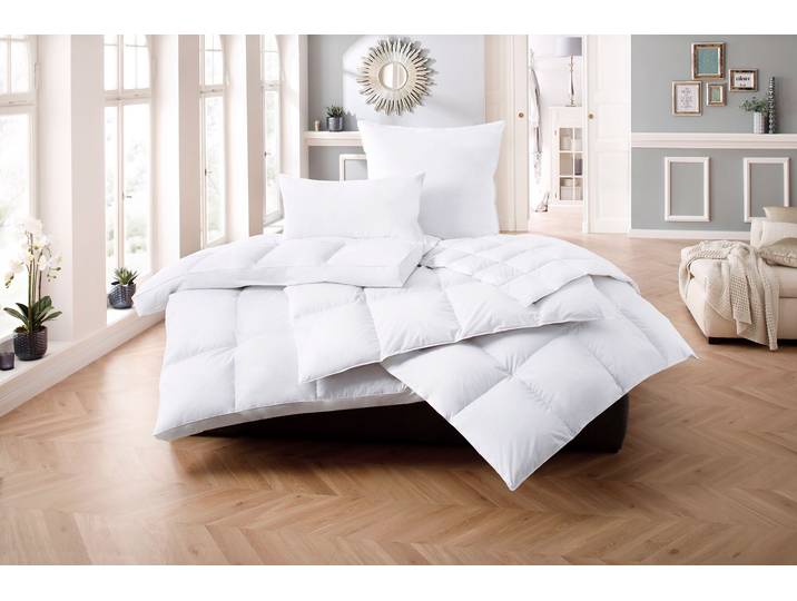 Daunenbettdecke GOODPRODUCT Loftet, Bettdecke 135x200, 155x220 cm und weitere Grössen , weiss (weiß), B:240cm L:220cm, Bezug: 100% Baumwolle. Füllung: 90% Daunen, 10% Federn, Bettdecken, Daunenbettdecke, Bettdecken, Sommer, Winter, Decke ist Made in Green zertifiziert