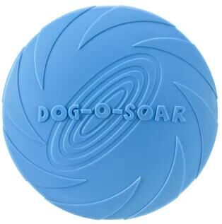 The Handy Homestead Soft Silicone Dog Flying Disc Fetch Toy For Puppy Training blue 15cm
